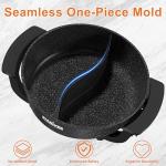 Stariver 6L Electric Hot Pot with Divider - Dual-Flavor Fondue & Shabu Shabu Pot, 1360W with 5-Temp Control, Non-Stick & BPA-Free, Perfect for Family Dinners & Parties