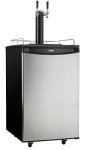 Danby DKC054A1BSL2DB 5.4 Cu.Ft. Double Tap Kegerator, Auto Defrost and Mechanical Thermostat, Keg Cooler with Scratch-Resistant Worktop and Reversible Door Hinge, Steel
