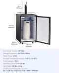 VEVOR Beer Kegerator, Single Tap Commercial Draft Beer Dispenser for D system, Full Size Keg Refrigerator with 5lbs CO2 Tank, Hold 2 Sixth / 2 Ball lock keg, Black