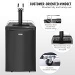 VEVOR Beer Kegerator, Dual Tap Commercial Draft Beer Dispenser for D system, Full Size Keg Refrigerator with 5lbs CO2 Tank, Hold 2 Sixth / 2 Ball lock keg, Black
