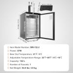 VEVOR Beer Kegerator, Dual Tap Commercial Draft Beer Dispenser for D system, Full Size Keg Refrigerator with 5lbs CO2 Tank, Hold 2 Sixth / 2 Ball lock keg, Black