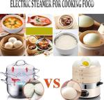 2-Tier Electric Food Steamer, 1500W with 60 Min Timer, Auto Shut-Off, Boil Dry Protection for Healthy Cooking, Vegetable Prep & Meal Prep - Perfect for Quick, Nutritious Meals