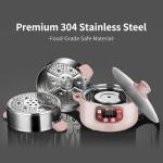 Bear Electric Multifunctional Food Steamer, One Touch Digital Steamer with Timer, Vegetable Steamer 2 Tiered Stackable Stainless Steel Baskets, Auto Shut-off & Anti-dry Protection, 1200W, 8.5Quart