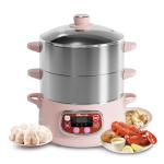 Bear Electric Multifunctional Food Steamer, One Touch Digital Steamer with Timer, Vegetable Steamer 2 Tiered Stackable Stainless Steel Baskets, Auto Shut-off & Anti-dry Protection, 1200W, 8.5Quart