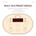 Joydeem Electric Food Steamer for Cooking, 2-Tier Stainless Steel Vegetable & Food Steamers, 15L/15.9 qt Large Capacity, JD-DZG15B