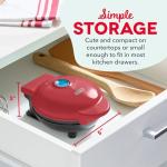 Dash Mini Waffle Maker- Compact Electric Iron for Creative Homemade Treats - Nonstick Surface - Easy-to-Clean - Perfect for Kids & Families - Red