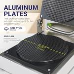 Amber Bake Commercial Waffle Cone Maker Digital Time & Temp Control, Heavy-Duty, Even Heat Cast-Aluminum Plates, for cafés
