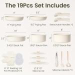 19-Piece Non-Toxic Ceramic Cookware Set