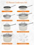 Nonstick Ceramic Healthy Cookware Set - 12 Pcs