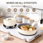 Ammeloo Nonstick Ceramic Cookware Set, 18 Pcs