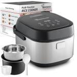 10-Cup Rice Cooker with Steamer Basket and Timer