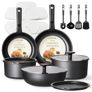 CAROTE 19-Piece Nonstick Cookware Set with Removable Handles