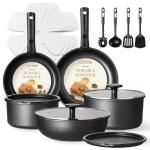 CAROTE 19-Piece Nonstick Cookware Set with Removable Handles