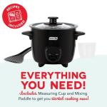 Dash Mini Rice Cooker for Single Servings - Black