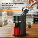 Horavie Mini Single Serve Coffee Maker, Black