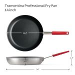 Tramontina 14-Inch Nonstick Frying Pan, Red Handle