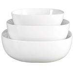 Denmark White Porcelain 3-Piece Serving Bowl Set