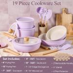 CAROTE 19-Piece Non-Stick Cookware Set - Purple