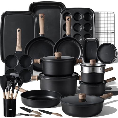 CAROTE 44-Piece Nonstick Titanium Cookware Set
