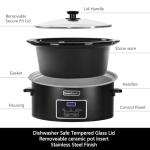 HOMECOOKIN 8 Quart Programmable Slow Cooker in Black