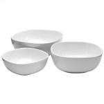 Denmark White Porcelain 3-Piece Serving Bowl Set