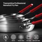 Tramontina 14-Inch Nonstick Frying Pan, Red Handle