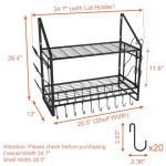 28 Inch Wall-Mounted Pot Rack with Hooks