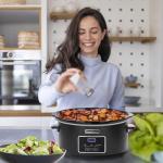 HOMECOOKIN 8 Quart Programmable Slow Cooker in Black