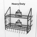 28 Inch Wall-Mounted Pot Rack with Hooks