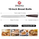 Imarku 10-Inch German Stainless Steel Bread Knife