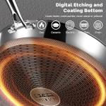 13-Inch Nonstick Stainless Steel Wok Pan with Lid