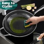 13-Inch Nonstick Stainless Steel Wok Pan with Lid