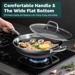 13-Inch Nonstick Stainless Steel Wok Pan with Lid