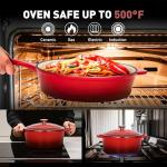 Red Enameled Cast Iron Induction Cookware Set