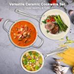 M MELENTA 7-Piece Nonstick Ceramic Cookware Set