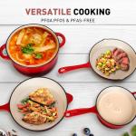 Red Enameled Cast Iron Induction Cookware Set