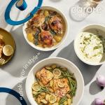 15-Piece Nonstick Ceramic Cookware Set in Blue & Gold