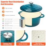 Nonstick Enameled Cast Iron Cookware Set, 7 Pcs