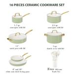 VONIKI Non-Stick Ceramic Pots and Pans Set