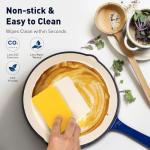 DishDelight 7 Pcs Enameled Cast Iron Pots and Pans Set, Induction Enamel Coated Cookware, Blue Dutch Oven Set with Lids, Oven Safe up to 500° F or on All Stovetop, PFOA&PFAS Free