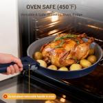 Ammeloo 18-Piece Ceramic Pots and Pans Set Non Stick, Non Toxic Cookware Set with Removable Handles, Pot Sets for Cooking, Induction Ready, Dishwasher & Oven Safe, PFAS PFOA & PTFE Free (Navy Blue)