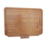 Sapevora Solid Teak Wood Cutting Board Set One Piece Non Glued Large Thick Crack Resistant Wooden Chopping Board with DeepJuice Grooves Built in Handles for Kitchen Meat Vegetable 15x10.2&11.8X7.9 IN