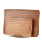 Sapviao Teak Wood Cutting Board Set Solid Unibody Design One Piece Durable Knife Friendly Wooden Chopping Board with DeepJuice Grooves Built in Handles for Kitchen Meat 16.9 X 11.8 &11.8 X 7.9 IN