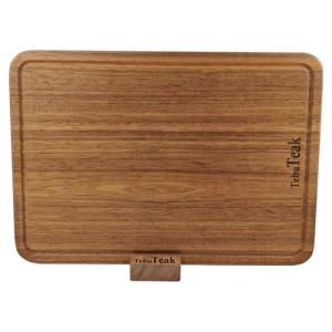 TebuTeak Solid Teak Wood Cutting Board - Single/One Piece Design Wooden Choping Boards Non Glued Knife-Friendly Durable Chopping Block for Kitchen Meat Vegetable Chese 15 x 10.5 IN (Includes Stand)