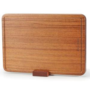 Relxinke Solid Teak Wood Cutting Board One Piece Non Glued Large Thick Crack Resistant Wooden Chopping Board with DeepJuice Grooves Built in Handles for Kitchen Meat Vegetables Chese 15.8 X 11 Inch