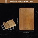 Sapviao Teak Wood Cutting Board Solid Unibody Design One Piece Ultra Durable Knife Friendly Wooden Chopping Board with DeepJuice Grooves Built in Handles for Kitchen Vegetables Meat 13 X 8.7 IN