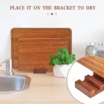 Relxinke Solid Teak Wood Cutting Board One Piece Non Glued Large Thick Crack Resistant Wooden Chopping Board with DeepJuice Grooves Built in Handles for Kitchen Meat Vegetable 16.9x11.8 IN