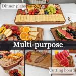 TebuTeak Solid Teak Wood Cutting Board - Single/One Piece Design Wooden Choping Boards Non Glued Knife-Friendly Durable Chopping Block for Kitchen Meat Vegetable Chese 15 x 10.5 IN (Includes Stand)