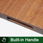 Sapevora Solid Teak Wood Cutting Board Set One Piece Non Glued Large Thick Crack Resistant Wooden Chopping Board with DeepJuice Grooves Built in Handles for Kitchen Meat Vegetable 15x10.2&11.8X7.9 IN