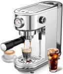 Compact Stainless Steel Espresso Machine with Frother